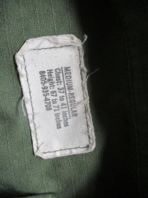 1970 VIETNAM WAR US ARMY SLANT POCKET OG107 GREEN Jungle combat JACKET COAT — image 2