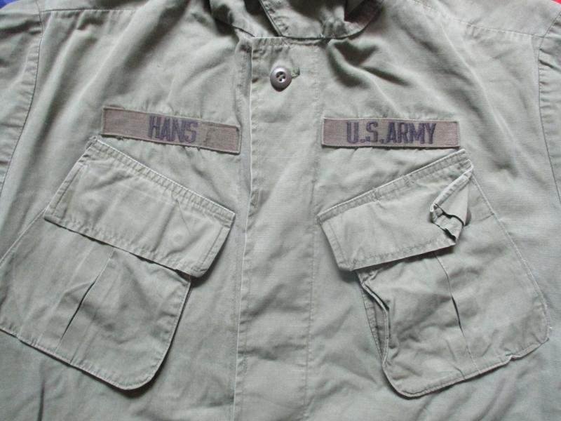 1970 VIETNAM WAR US ARMY SLANT POCKET OG107 GREEN Jungle combat JACKET COAT — image 4