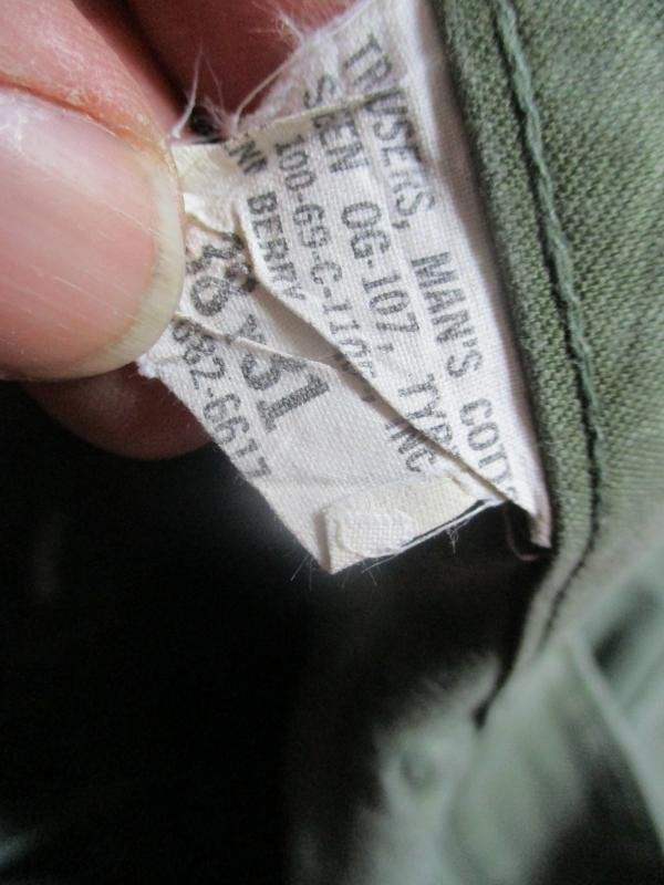 GENUINE 1969 US ARMY / AIR FORCE ISSUE Vietnam war UTILITY TROUSERS PANTS OG 107 XL — image 2