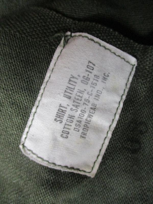 ORIGINAL 1975 US MARINES USMC Vietnam War OG 107 UTILITY COTTON SATEEN SHIRT XL — image 2