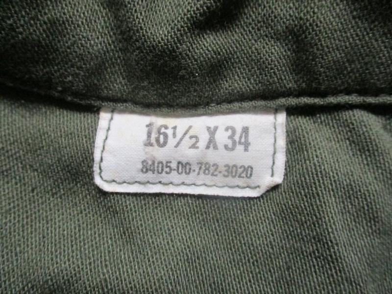 ORIGINAL 1975 US MARINES USMC Vietnam War OG 107 UTILITY COTTON SATEEN SHIRT XL — image 3