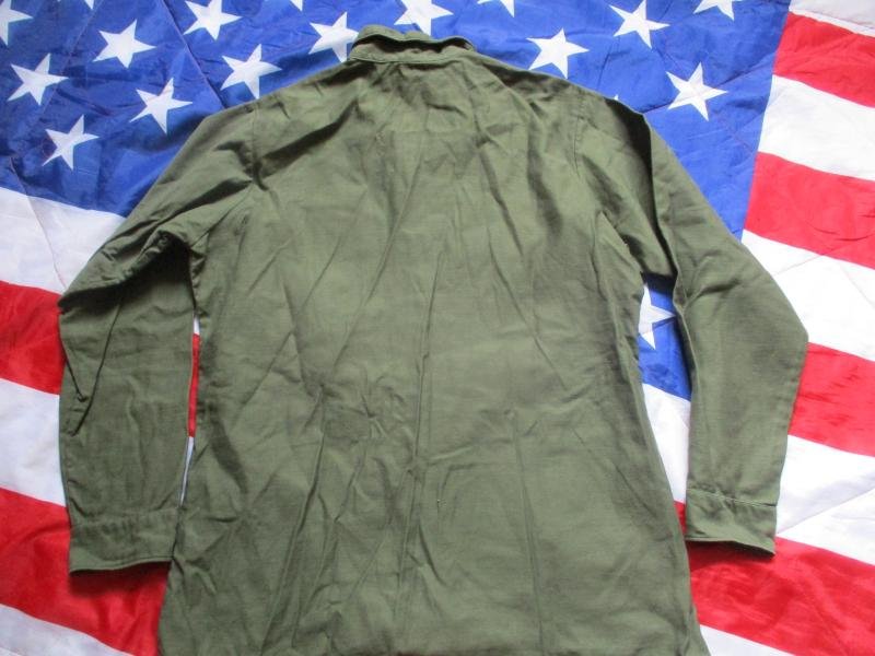 ORIGINAL 1975 US MARINES USMC Vietnam War OG 107 UTILITY COTTON SATEEN SHIRT XL — image 5