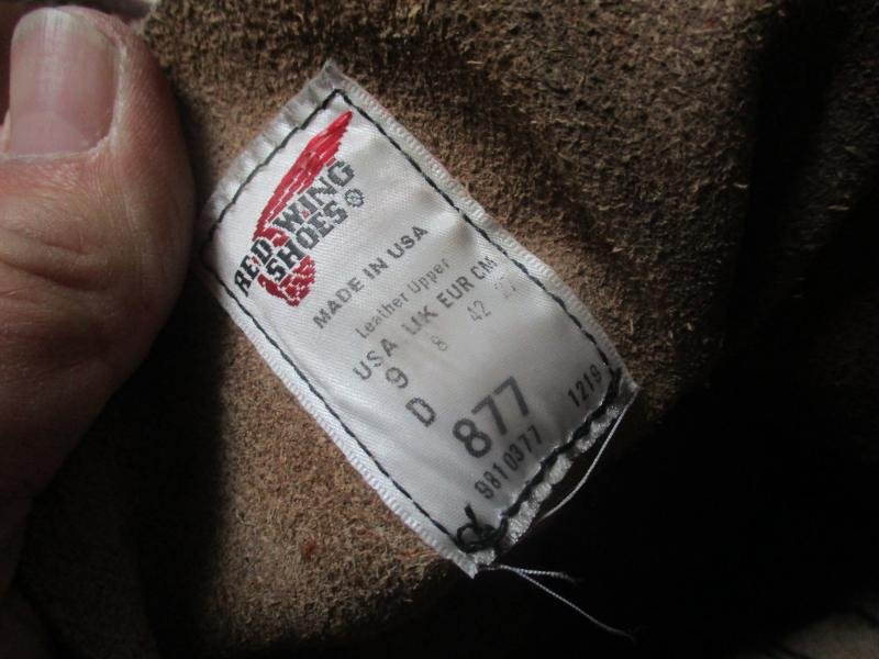 RED WING 877 BROWN LEATHER HI LEG 8' AMERICAN VINTAGE BOOTS MENS USA 9 D UK 8 — image 2