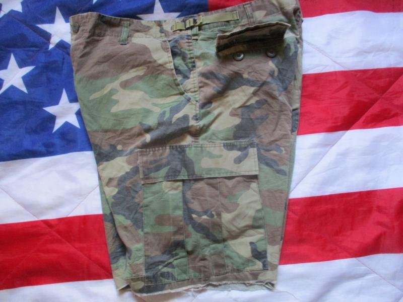 US Army usa us M81 woodland CAMO BDU combat TROUSERS cutt of surfer SHORTS large — image 3