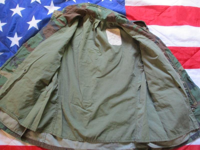 1980S US ARMY USA Issue WOODLAND CAMO CAMOUFLAGE M65 COAT COMBAT JACKET S -M — image 5