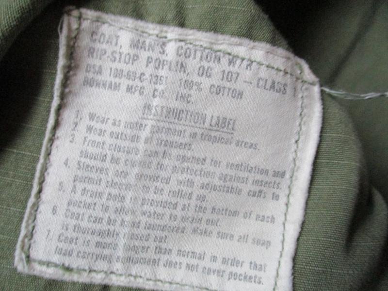 1969 VIETNAM WAR US ARMY SLANT POCKET OG107 GREEN Jungle combat modified JACKET COAT M s — image 5