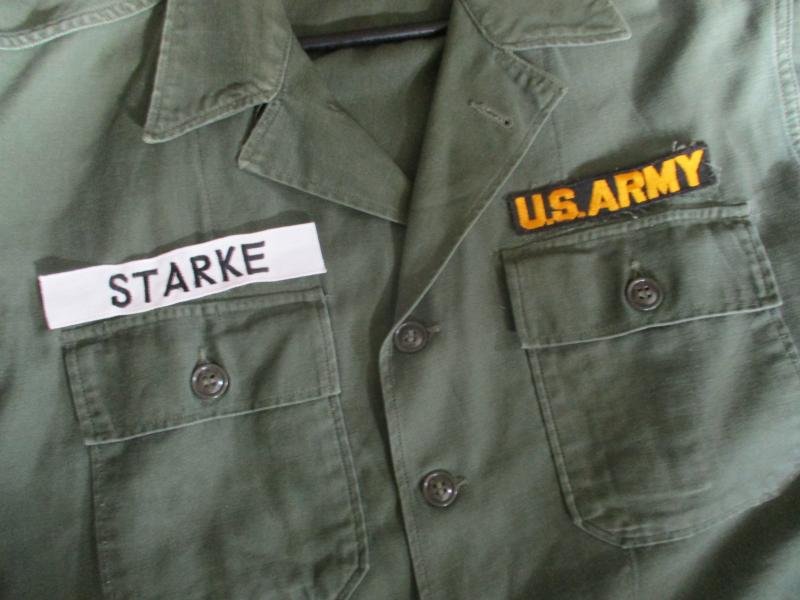 GENUINE M51 UNIFORM early VIETNAM WAR US ARMY white name TAPE badge STARKE — image 3