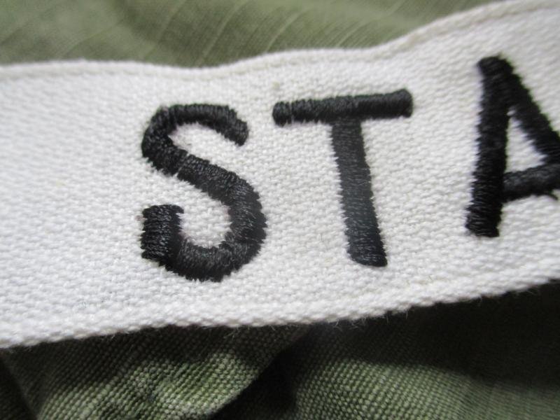 GENUINE M51 UNIFORM early VIETNAM WAR US ARMY white name TAPE badge STARKE — image 4