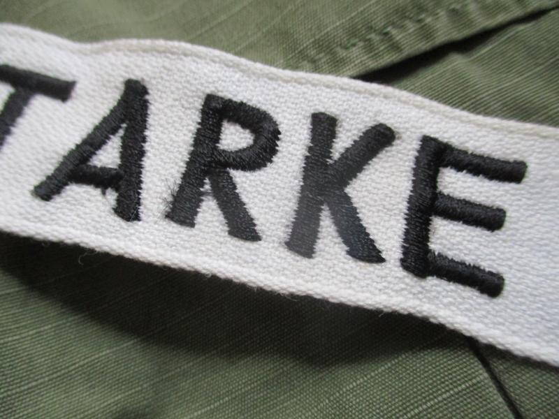 GENUINE M51 UNIFORM early VIETNAM WAR US ARMY white name TAPE badge STARKE — image 5