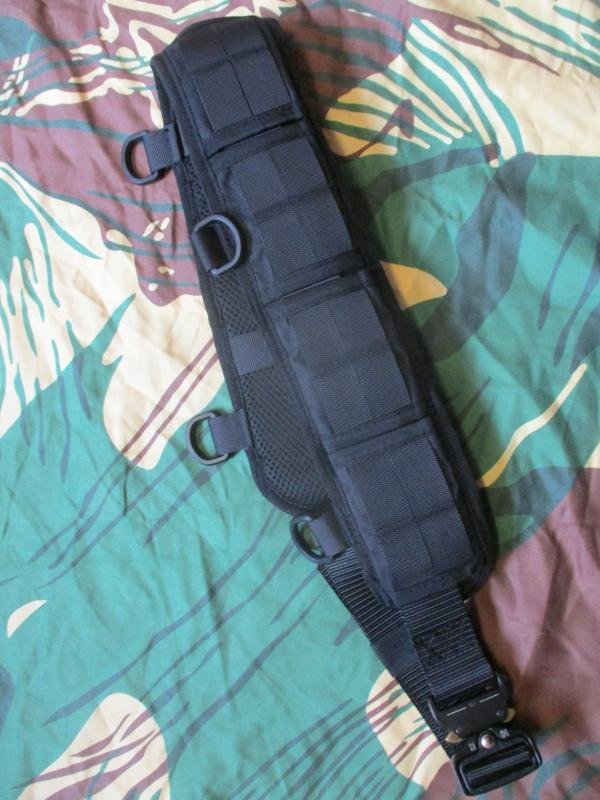 BLACK MOLLE PADDED SHOOTER / BATTLE / DUTY cobra buckle BELT & PAD new — image 2
