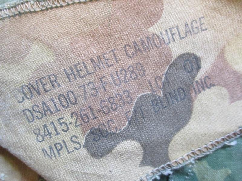 GENUINE 1973 US ARMY USMC issue Vietnam war m1 helmet cover Mitchell leaf camo — image 2