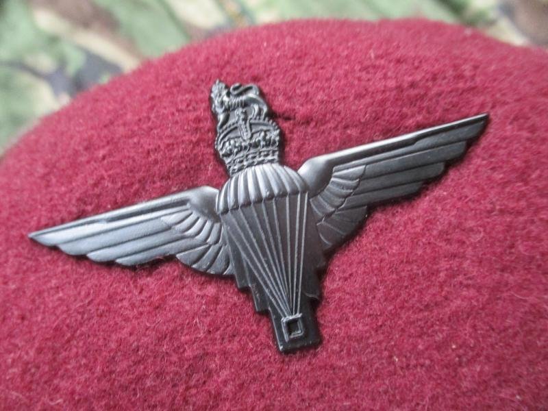 genuine PARACHUTE REGIMENT AIRBORNE MAROON BERET leather band SHAPED used SMALL — image 4