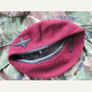 genuine PARACHUTE REGIMENT AIRBORNE MAROON BERET leather band SHAPED used …