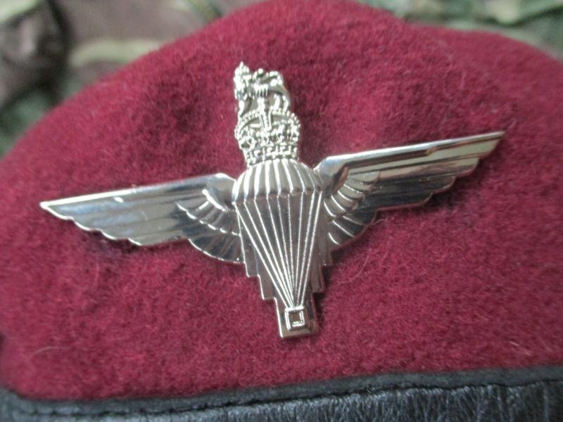 genuine PARACHUTE REGIMENT AIRBORNE MAROON BERET leather band SHAPED used 58cm M — image 2
