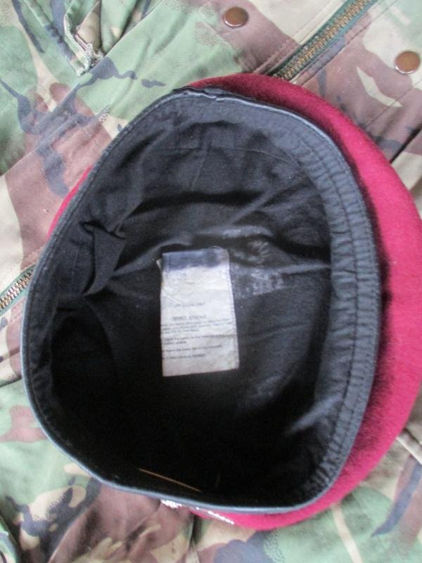 genuine PARACHUTE REGIMENT AIRBORNE MAROON BERET leather band SHAPED used 58cm M — image 3