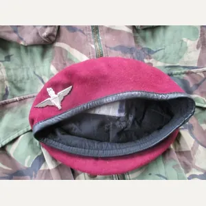 genuine PARACHUTE REGIMENT AIRBORNE MAROON BERET leather band SHAPED used …