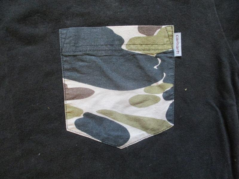 CARHARTT usa WW2 FROG SKIN - VIETNAM WAR DUCK HUNTER CAMO POCKET black T SHIRT large — image 2