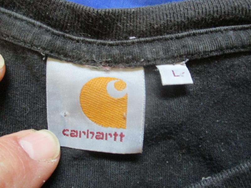 CARHARTT usa WW2 FROG SKIN - VIETNAM WAR DUCK HUNTER CAMO POCKET black T SHIRT large — image 3