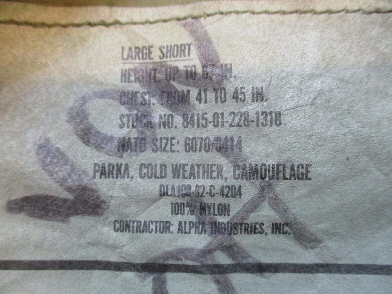 GENUINE Alpha Industries US Army ISSUE ECWCS ECW USA woodland camo waterproof goretex PARKA COAT Large Short — image 2