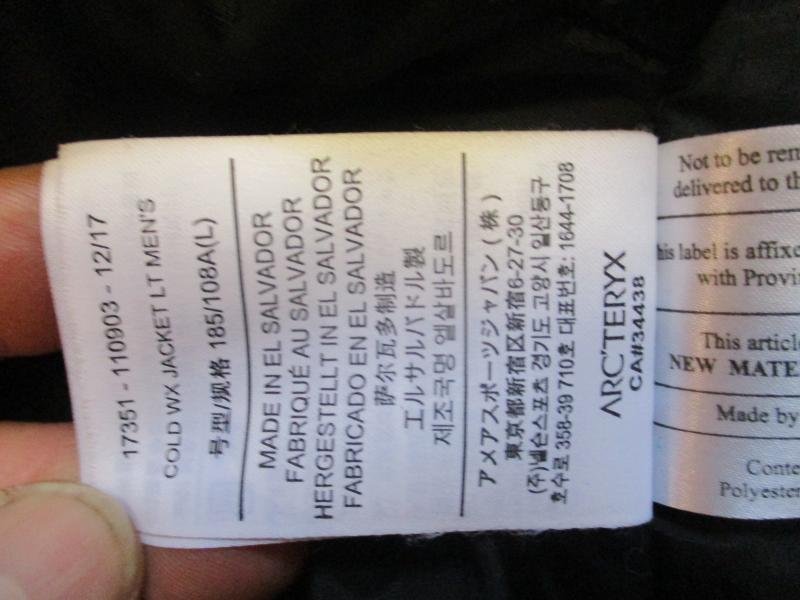 GENUINE real ARCTERYX LEAF COLD WX LT JACKET mans large SF black — image 5