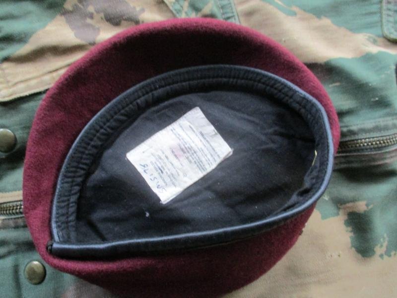 genuine PARACHUTE REGIMENT AIRBORNE MAROON BERET leather band SHAPED used 56cm M — image 4