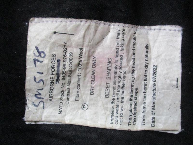 genuine PARACHUTE REGIMENT AIRBORNE MAROON BERET leather band SHAPED used 56cm M — image 5