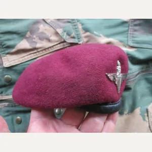 genuine PARACHUTE REGIMENT AIRBORNE MAROON BERET leather band SHAPED used …