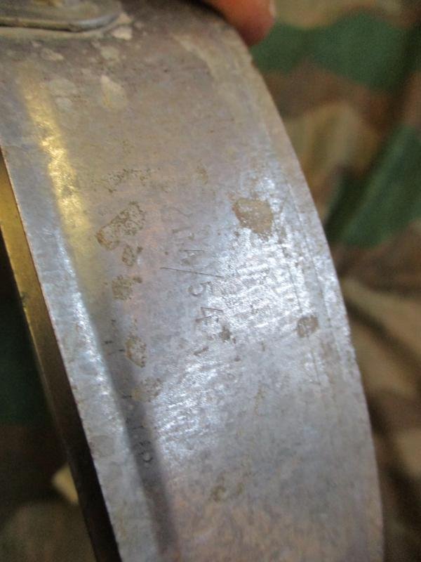 ORIGINAL WW2 GERMAN 1943 B&C M42 M40 M35 HELMET liner band 62 SHELL 54CM HEAD — image 4