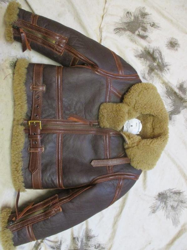 rare AERO LEATHER CO kids childs WW2 RAF SPITFIRE BOMBER PILOTS SHEEPSKIN JACKET COAT