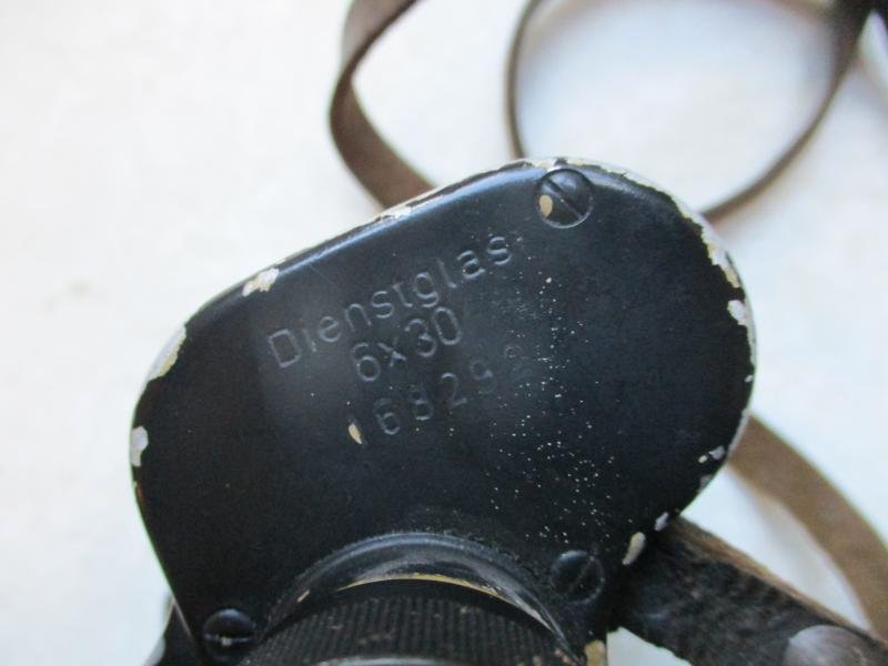 WW2 GERMAN ARMY / WAFFEN SS 6X30 cag ( SWAROVSKI ) DIENSTGLAS BINOCULARS TAN OVERPAINTED BLACK — image 3