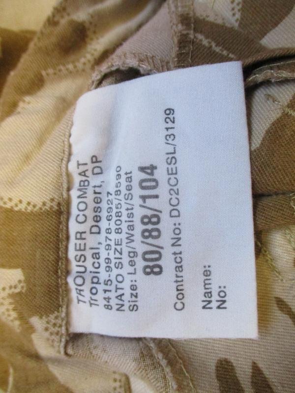 BRITISH ARMY DESERT DPM DDPM combat 95 soldier 95 TROUSERS 34' medium 80/88/104 — image 2