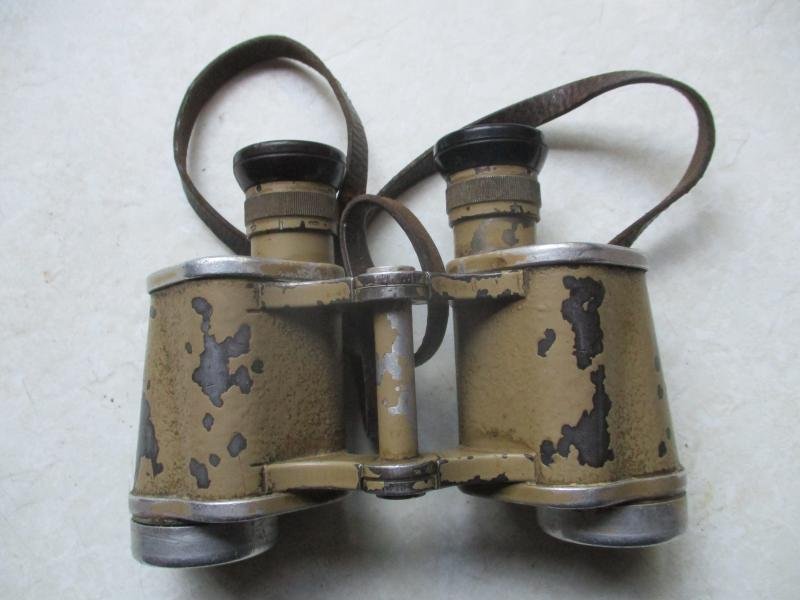 WW2 GERMAN ARMY / Waffen SS 6X30 cag DIENSTGLAS BINOCULARS dak / late war ordinance TAN — image 2