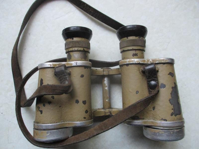 WW2 GERMAN ARMY / Waffen SS 6X30 cag DIENSTGLAS BINOCULARS dak / late war ordinance TAN — image 3