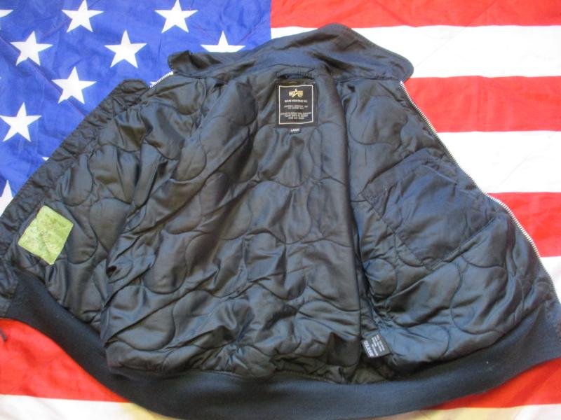 real ALPHA INDUSTRIES USAF USA CWU bomber pilot JACKET COAT top gun NAVY BLUE Large — image 4
