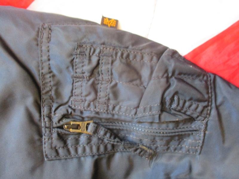 real ALPHA INDUSTRIES USAF USA CWU bomber pilot JACKET COAT top gun NAVY BLUE Large — image 5