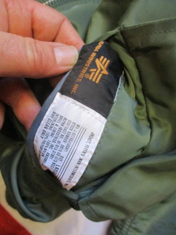 REAL ORIGINAL ALPHA INDUSTRIES USA MA1 bomber pilot JACKET COAT green LARGE — image 2