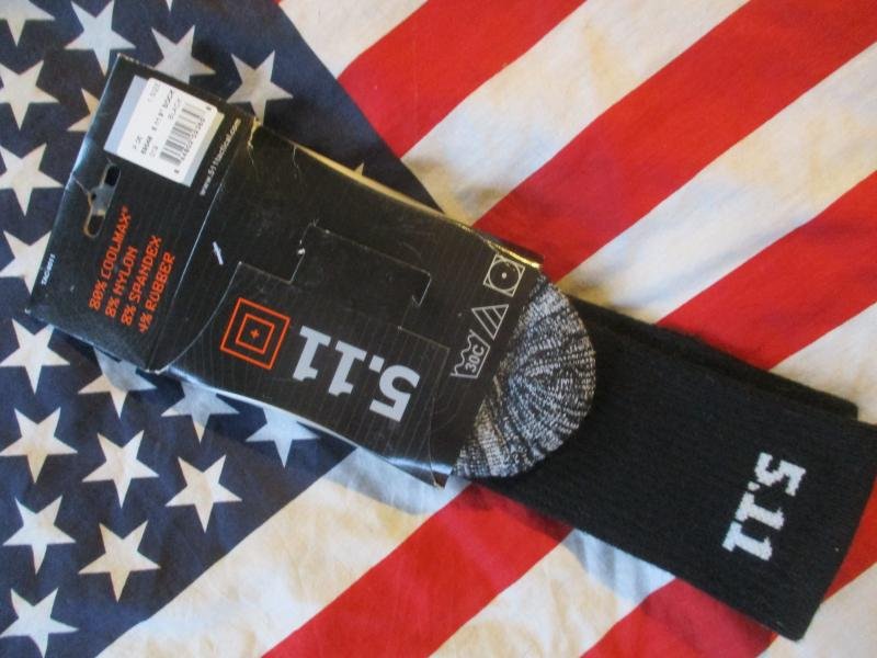 GENUINE 5.11 511 TACTICAL comat boot 9' coolmax SOCKS sf police leaf BLACK NEW — image 5