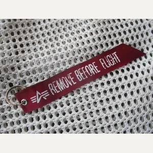 REAL GENUINE Alpha Industries Remove Before Flight KEY Ring Zip …