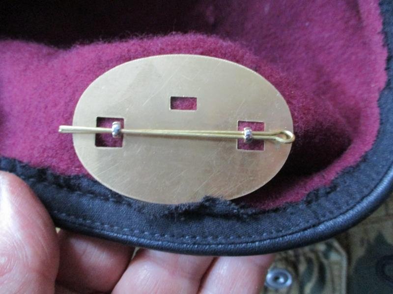 genuine PARACHUTE REGIMENT AIRBORNE MAROON BERET leather band SHAPED used 57cm M — image 4