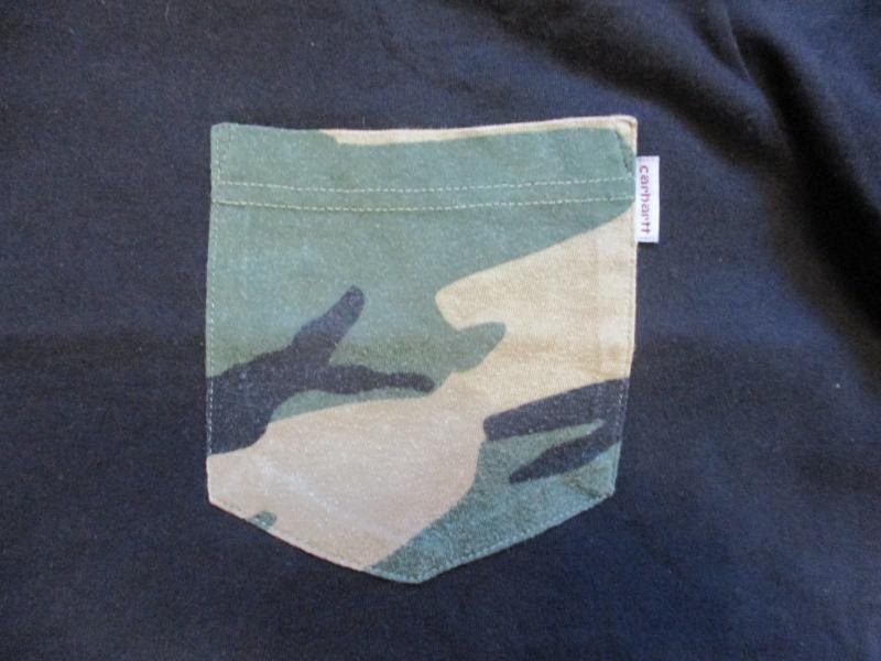 CARHARTT usa VIETNAM WAR erdl / m81 1981 woodland CAMO POCKET T SHIRT medium — image 2