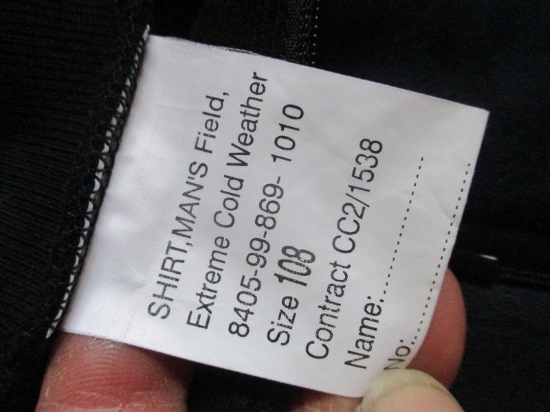 genuine BRITISH ARMY / SAS ISSUE black COLD WEATHER ecw NORWEGIAN NORGIE shirt 108cm xl — image 2