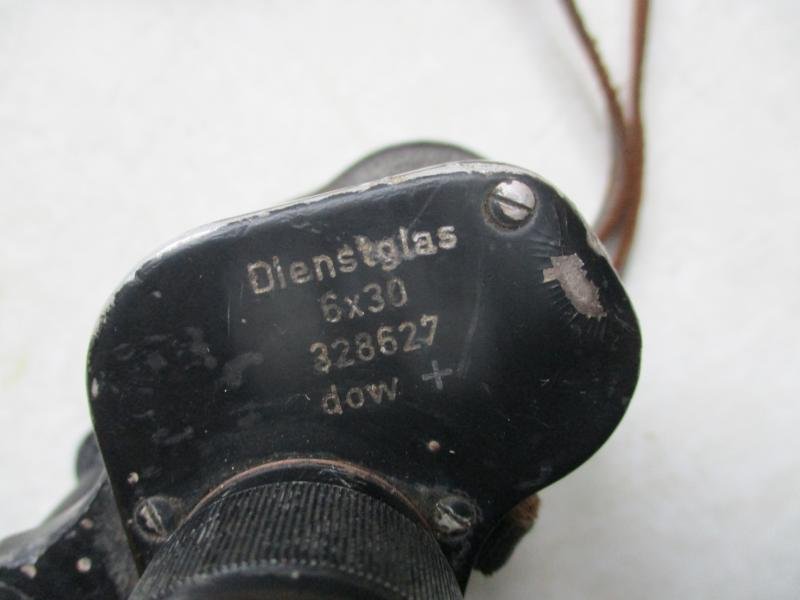 ORIGINAL WW2 GERMAN ARMY / Waffen SS / Luftwaffe 6X30 dow+ DIENSTGLAS BINOCULARS battle damage — image 2