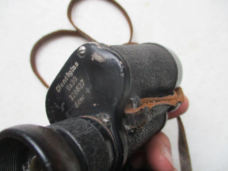 ORIGINAL WW2 GERMAN ARMY / Waffen SS / Luftwaffe 6X30 dow+ DIENSTGLAS BINOCULARS battle damage — image 5