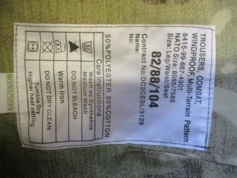 genuine ARCTIC ISSUE sas windproof MTP multicam CAMO TROUSERS PANTS 82/88/104 medium — image 2