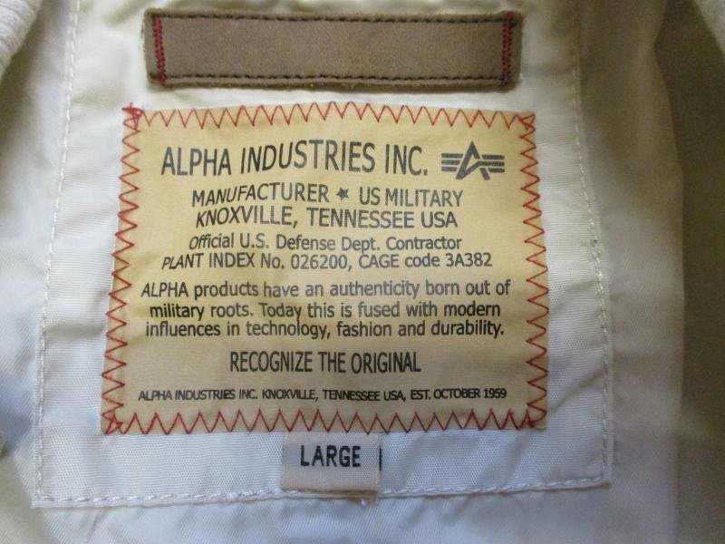 original ALPHA INDUSTRIES USA MA1 SUMMER Bomber pilot JACKET COAT white LARGE — image 2