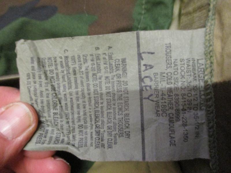 GENUINE USA US ARMY ISSUE gore tex waterproof ECWCS woodland CAMO TROUSERS L / L — image 3