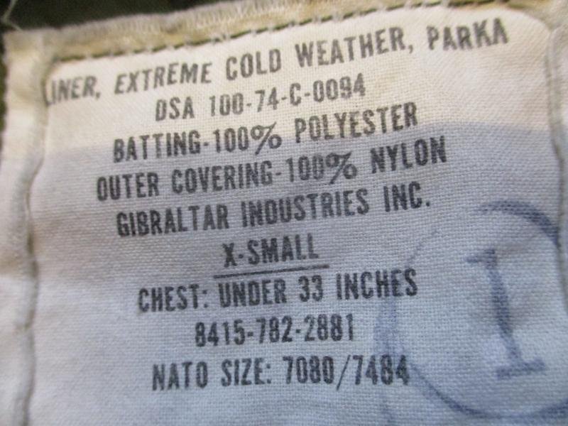 genuine 1974 Vietnam war US ARMY ISSUE M65 fishtail parka EXTREME COLD LINER — image 3