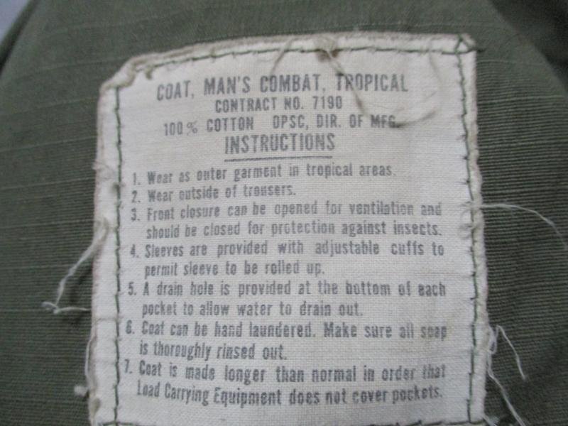 REAL VIETNAM WAR US ARMY early ripstop SLANT POCKET combat JACKET OG107 GREEN SL — image 5
