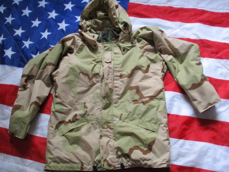 USSF REVERSIBLE ECWCS tri desert - m81 woodland camo waterproof goretex PARKA COAT Large / Long — image 2