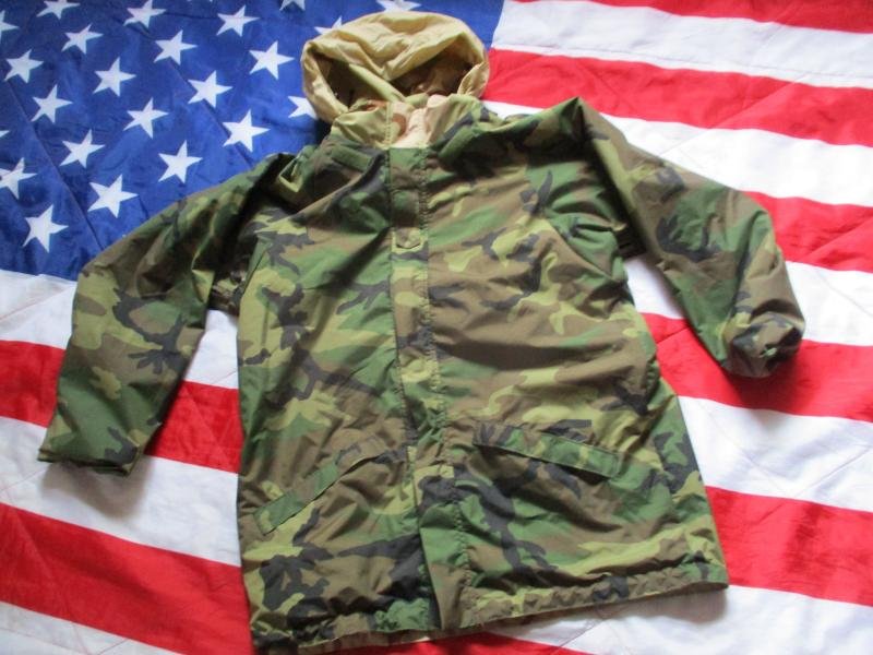 USSF REVERSIBLE ECWCS tri desert - m81 woodland camo waterproof goretex PARKA COAT Large / Long — image 3